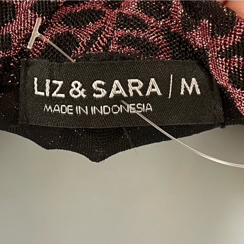 NWOT Liz & Sara Velvet Long Sleeve Bodysuit – Pink & Black Animal Print (M) - Picture 5 of 6